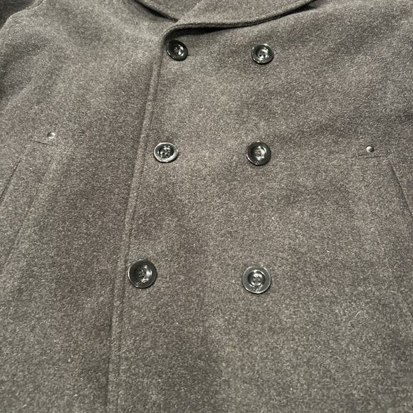 Kenneth Cole Reaction Men's Gray Double Breast Wool Blend Pea Coat - Size XL - Picture 4 of 12